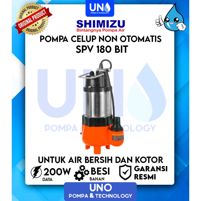 Pompa Celup Air Kotor &amp; Air Bersih Non-Otomatis Shimizu SPV 180 BIT / SPV180