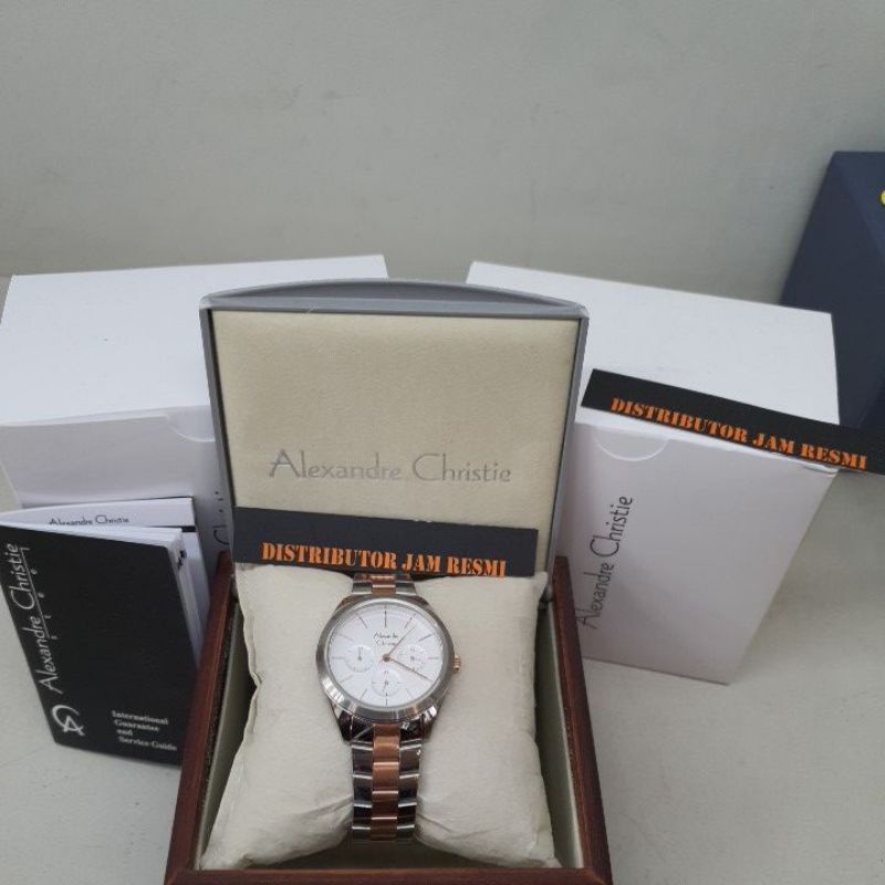 Jam Tangan Wanita Alexandre Christie AC2817BF AC 2817 BF AC2817 BF AC 2817BF Silver Rose Gold