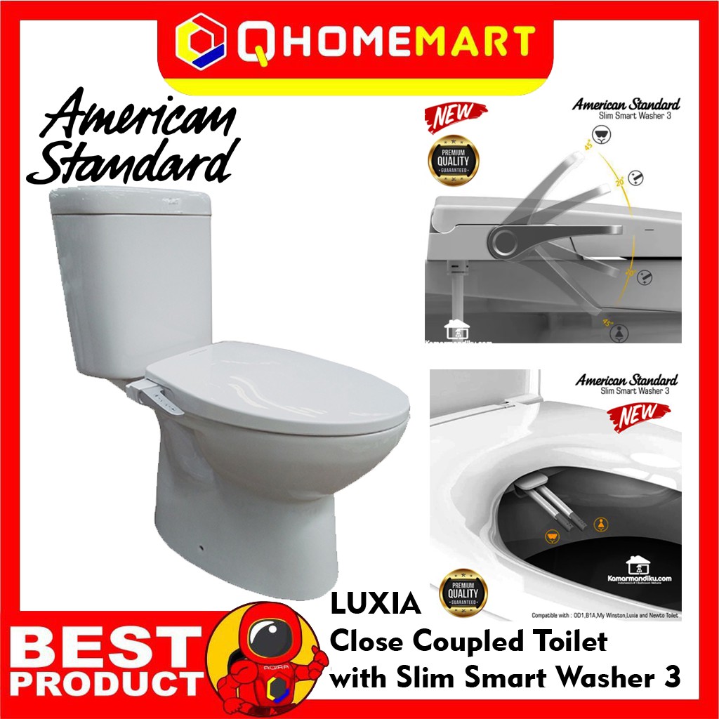 American Standart Closet Duduk Luxia Close Coupled Toilet With Slim Smart Washer 3 Jogja Jateng Indonesia