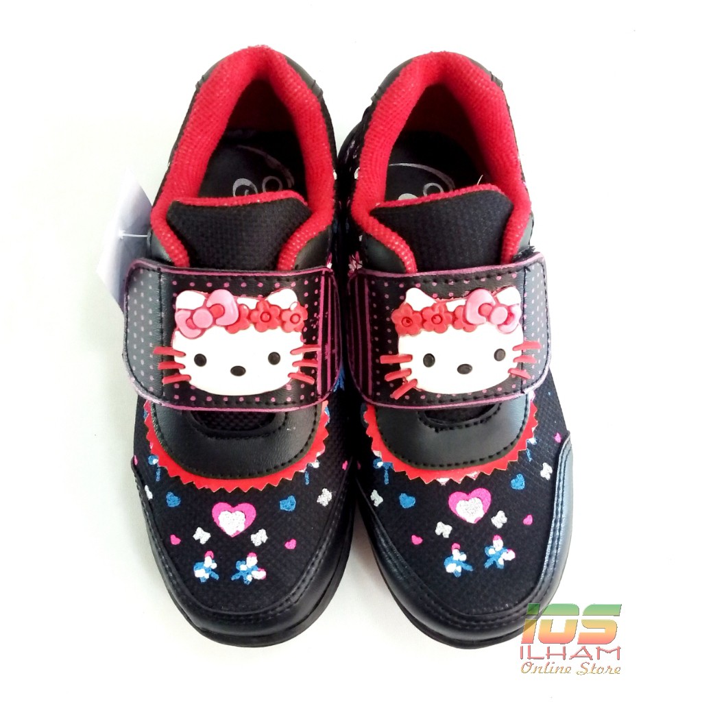 Clare CL02 Sepatu Sneaker Anak TK Love Size 26-35 Hitam Merah