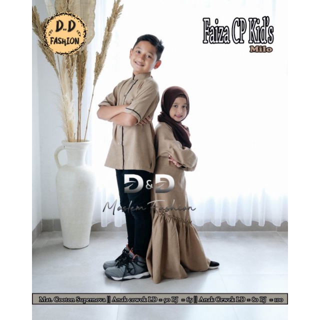 FAIZA COUPLE ANAK DAPAT KEMEJA DAN GAMIS ANAK ORI BY DnD