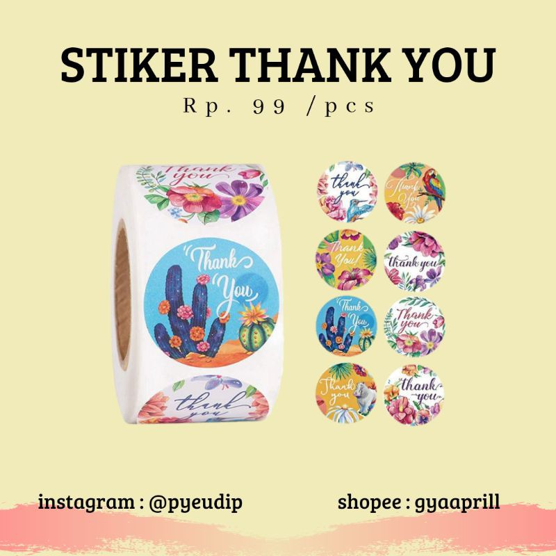 

STICKER THANK YOU / STIKER TERIMAKASIH / STIKER BULAT THANK YOU