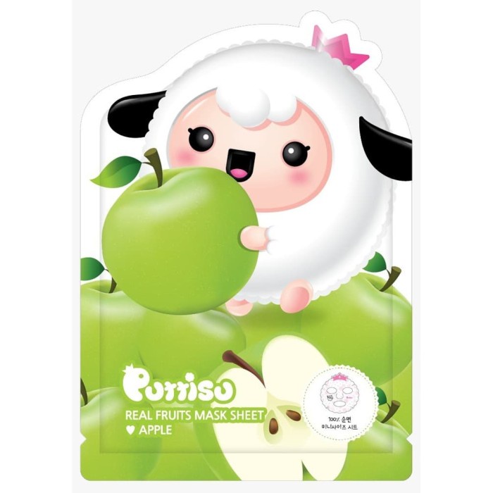PROMO MURAH Puttisu Masker Wajah Anak - Real Fruits Sheet Mask Apple
