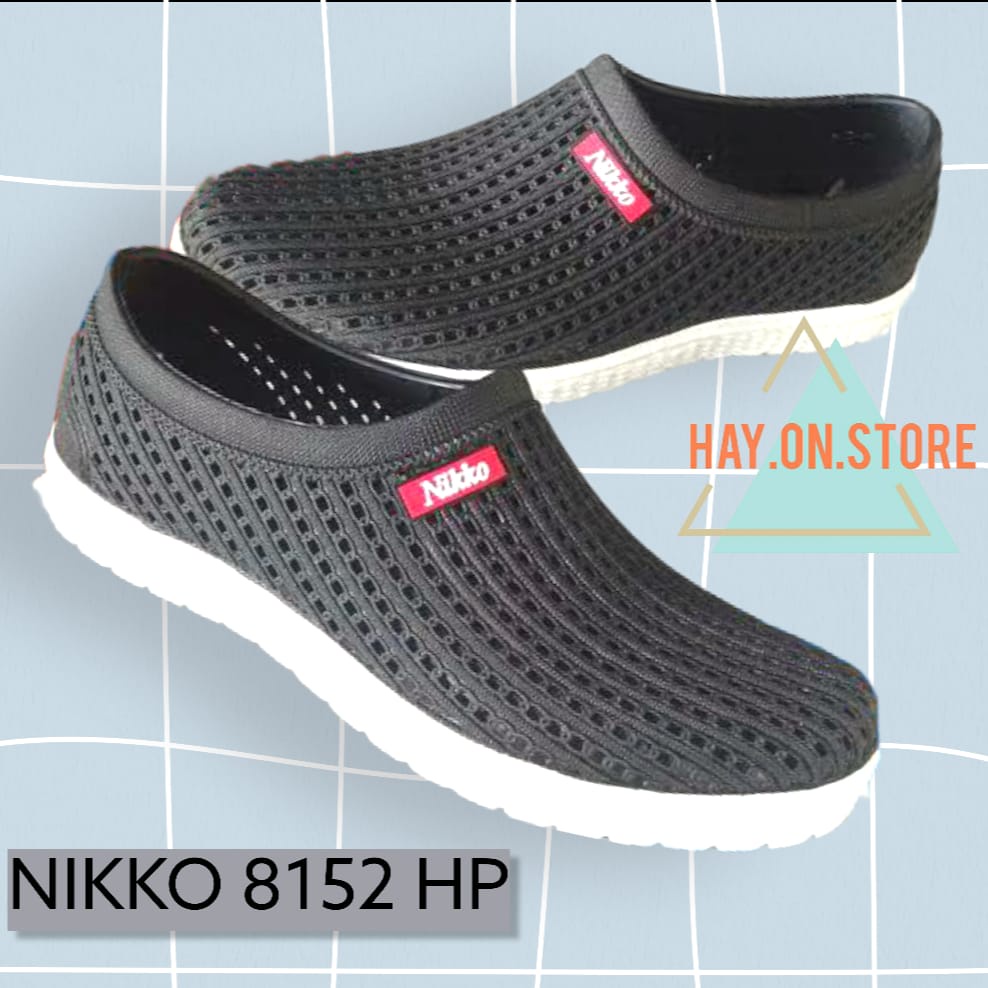 NK 152 - Paling murah cek nikko 8155 terbaru Sepatu 8152 Pria / Sepatu Slip / Sandal Karet BAHAN PVC Tahan Air Slip On Merk Nikko 8152