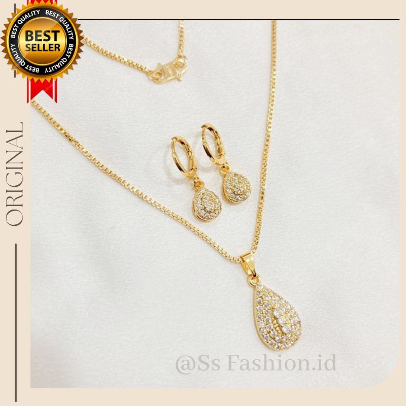 set kalung free anting anti karat