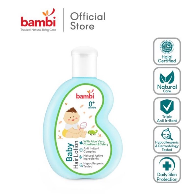 Bambi Baby Hair Lotion With Candlenut,Aloe Vera &amp; Celery 100 ml