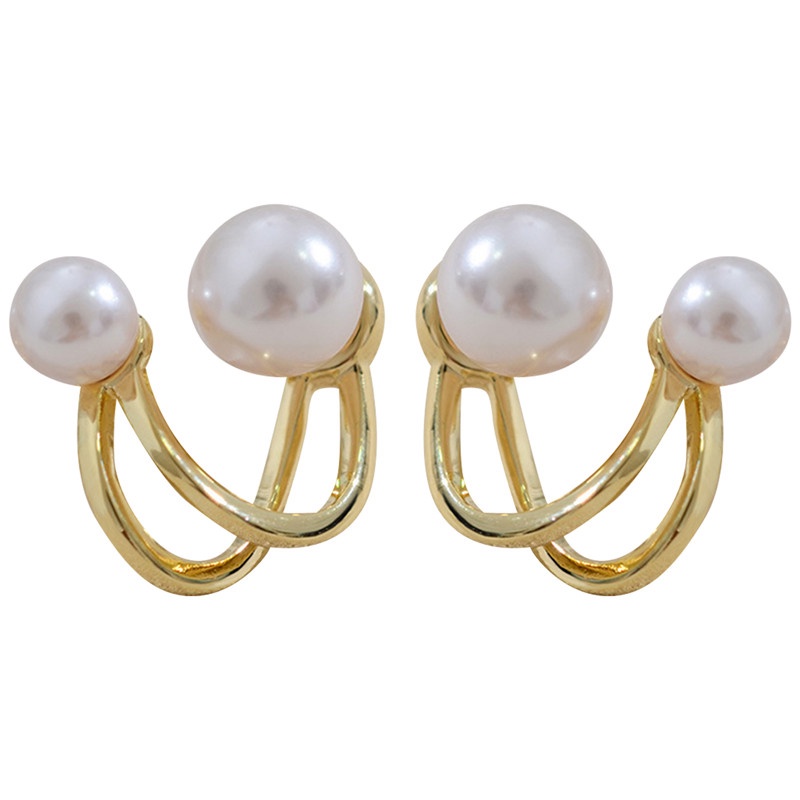 Anting Bulat Huggie Mutiara Zircon Kecil Klasik Elegan Lucu Gaya Korea Untuk Wanita