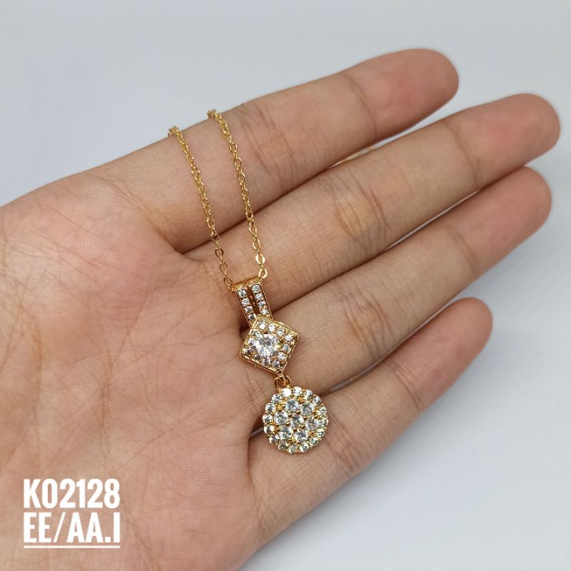 Kalung Fashion Rhodium Mewah Zircon K02128