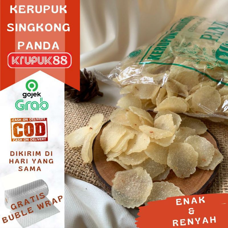 

Kerupuk Singkong Panda / Krupuk Singkong Mentah 250 gram / Cemilan Singkong Enak Renyah