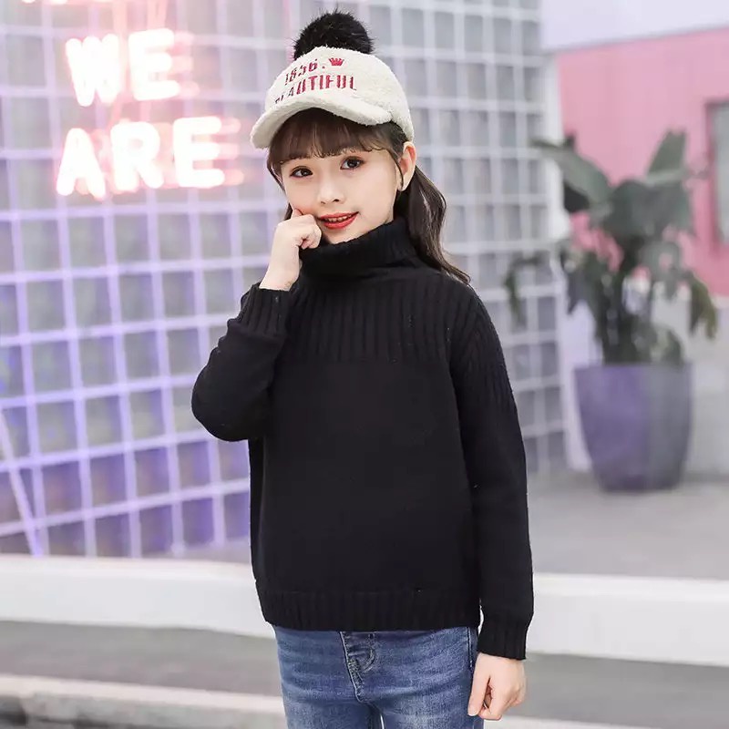 Sweater Turtleneck Anak Rajut Tebal untuk Winter