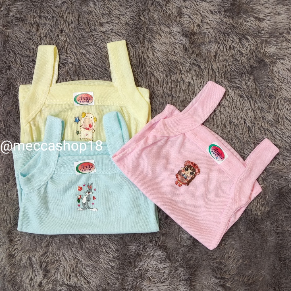 Singlet Kaos Dalam Anak Perempuan ENJI 0-6 Tahun Motif Sablon Murah Lembut