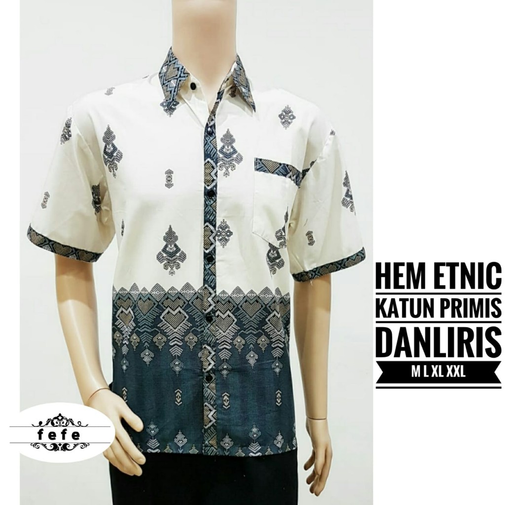 BAJU BATIK PRIA MODEL TERBARU | BAJU BATIK PRIA MODEL TERBARU HEM ETNIC KATUN PRIMIS HEM DANLIRIS