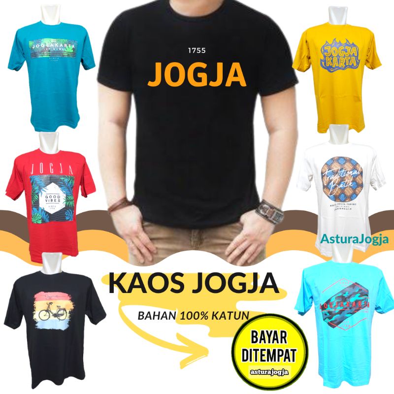 Kaos jogja bahan katun || tshirt pria wanita kaos oblong malioboro yogyakarta || oleh oleh jogja
