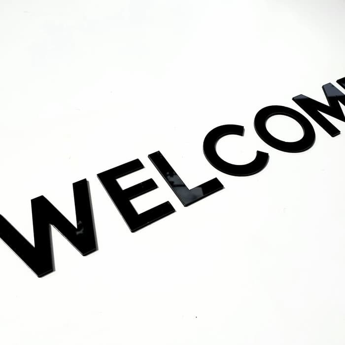 Sign Huruf Timbul AKRILIK - WELCOME - Signage Cafe/Resto/Kantor