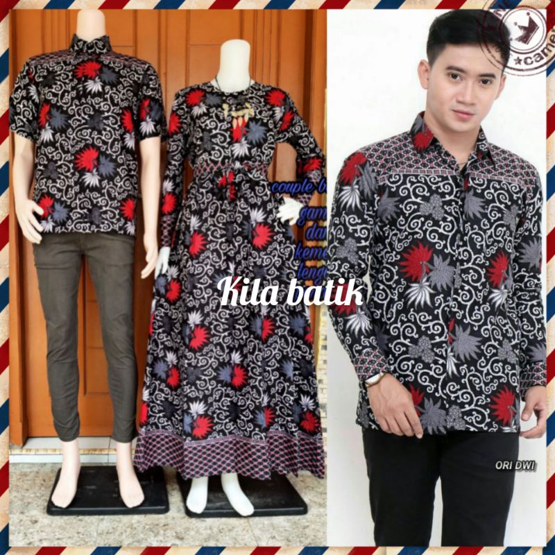 Maura Couple Sania Ruffle Batik Couple ori Ndoro jowi DNT Garansi Termurah motif kembang langit S M L XL XXL