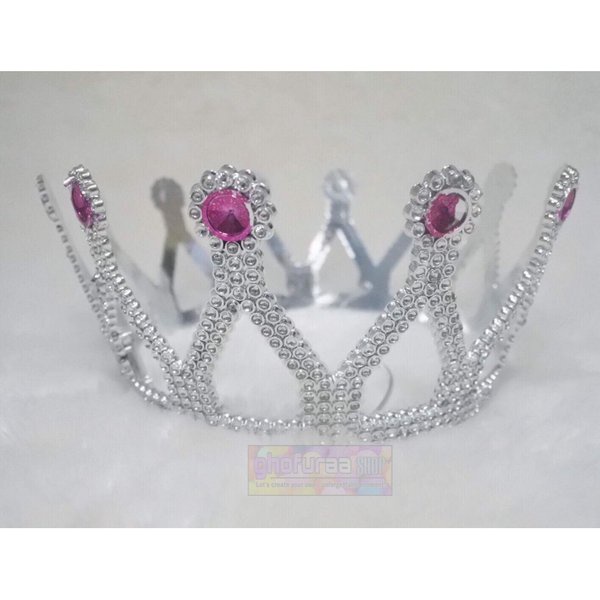 Mahkota Pesta Ratu Silver Pink/ Crown Queen/ Crown Silver/ Mahkota Bride To Be