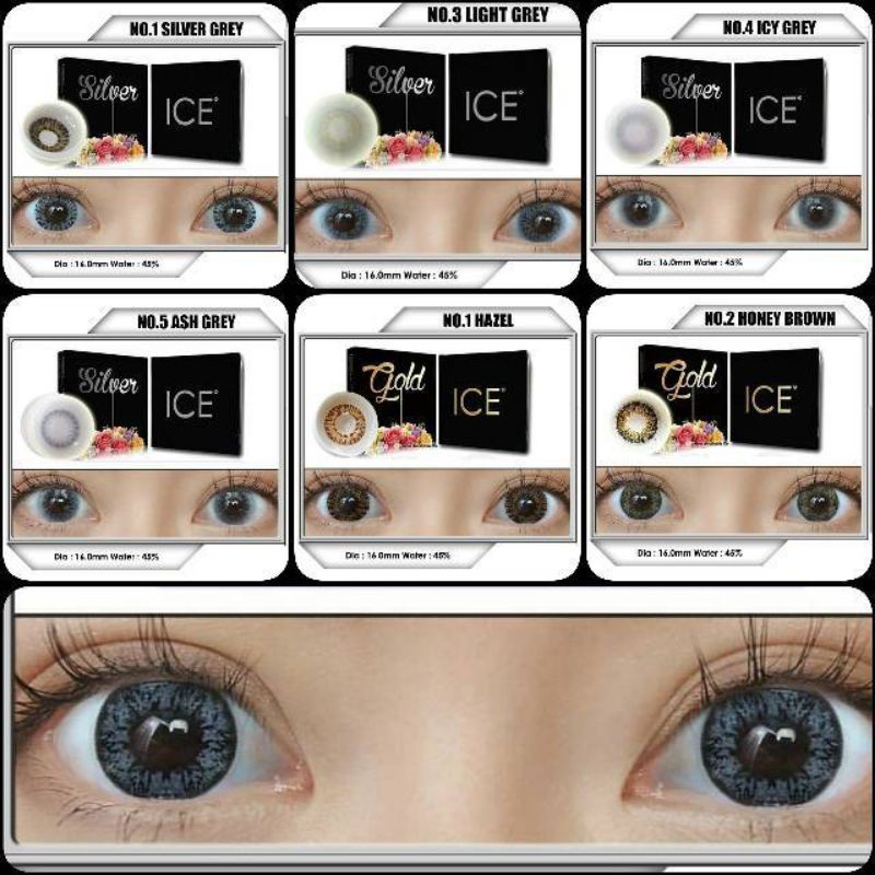 ( Normal ) Softlens  ICE Silver Color