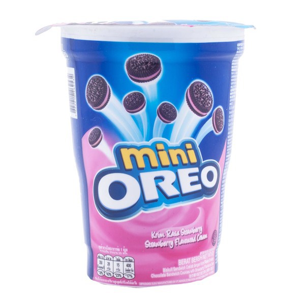 

OREO Mini Strawberry Cream Cookies 67gr - Kukis Krim Stroberi