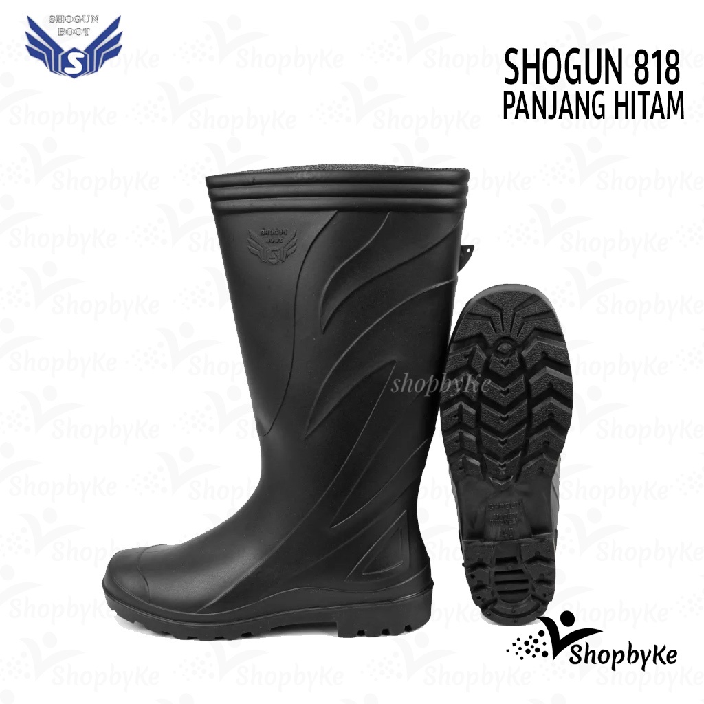 Sepatu Boots Karet SHOGUN 818 HITAM Size 38-43 Sepatu Boots Pria APD PERKEBUNAN PERTANIAN