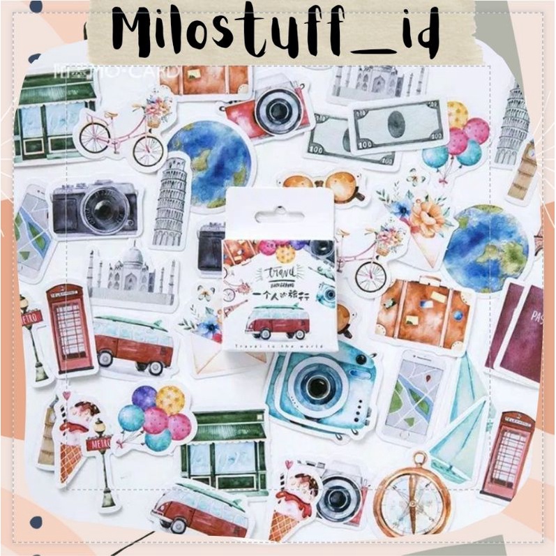 

[MILOSTUFF_ID] 45 Pcs Stiker Deco Motif Travel Untuk Jurnal DIY Scrapbook
