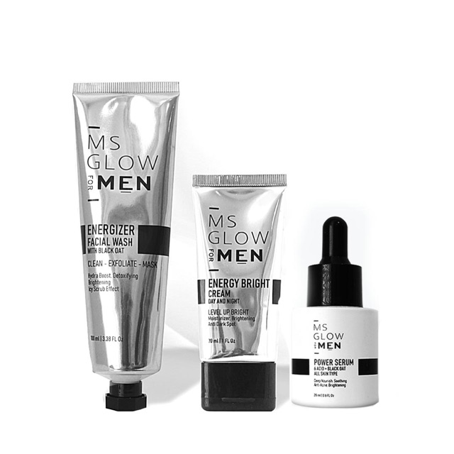 MS Glow For Men / MS Glow For Men Basic Series / MS Glow For Men Complete Series paket ms glow men / sun screen spray ms glow men / energy bright ms glow men / power serum ms glow men / sabun ms glow men