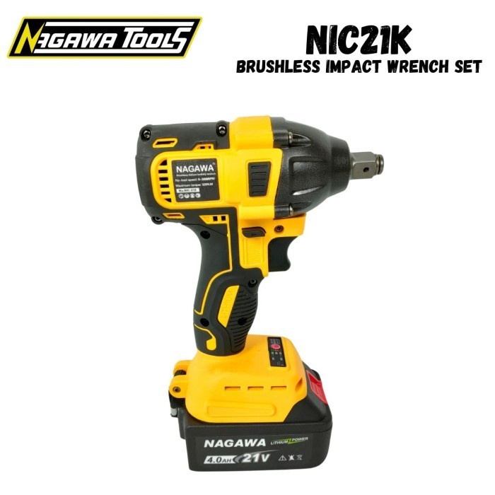 MESIN BOR BATERAI IMPACT WRENCH 21V NAGAWA NIC21K CORDLESS BUKA BAUT