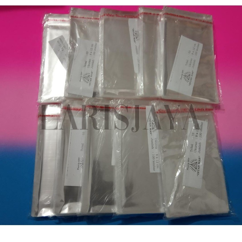 

KUALITAS PALING BAIK!!! Plastik OPP 8X12cm Seal/Lem