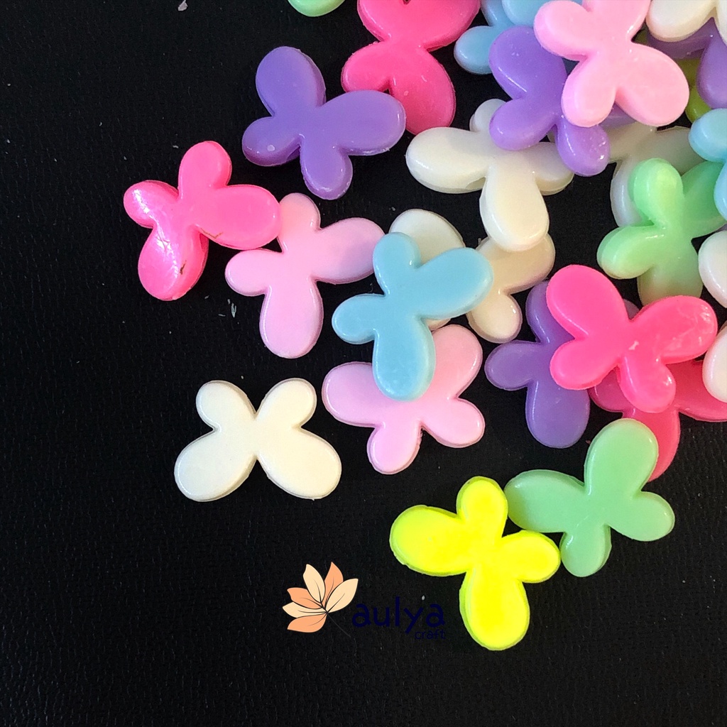 MOTE MANIK KUPU-KUPU PASTEL AKRILIK BAHAN DIY KONEKTOR MASKER