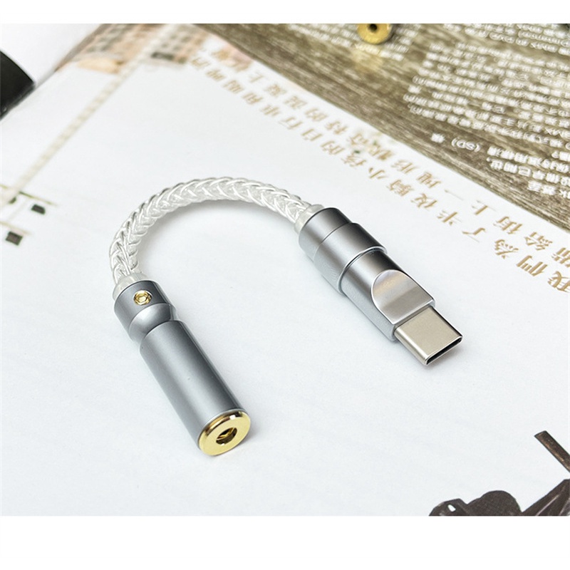 Alc5686 adapter Kabel audio decoding dac 5686 Tipe-c Ke 2.5mm 3.5mm 4.4mm Bahan sterling silver