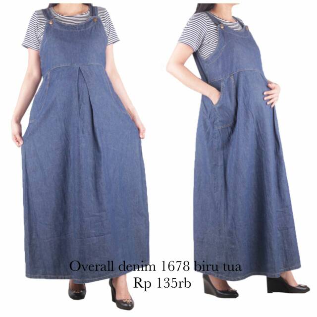 Bajuhamil baju hamil overal hamil 1678 biru gelap (no inner)