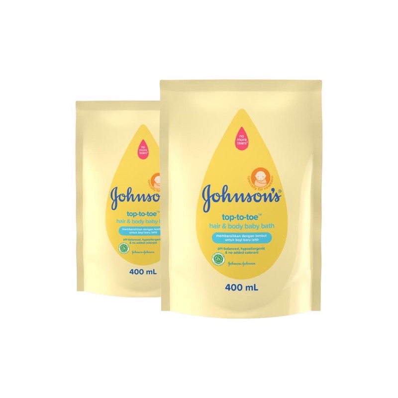 JOHNSON'S Top-to-Toe Hair &amp; Body Baby Bath - Sabun Bayi 2in1 Refill 400ml - Isi 2