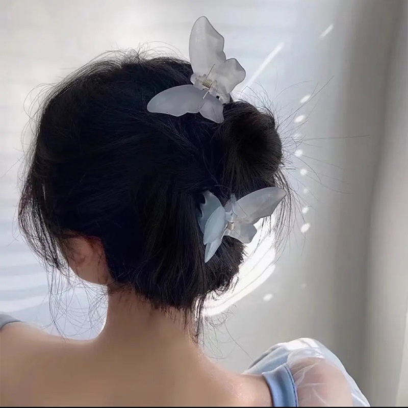 FAIRY FROSTED BUTTERFLY KOREAN HAIR CLAW JAW CLIPS MINI SMALL JEPIT JEPITAN BADAI JEDAI KLIP RAMBUT KUPU-KUPU KUPU KUPU KECIL KOREA WANITA WOMEN THICK HAIR ACCESSORIES CLUTCHER CLIP ACRYLIC SOLID COLOR MEDIUM HAIRCLIP