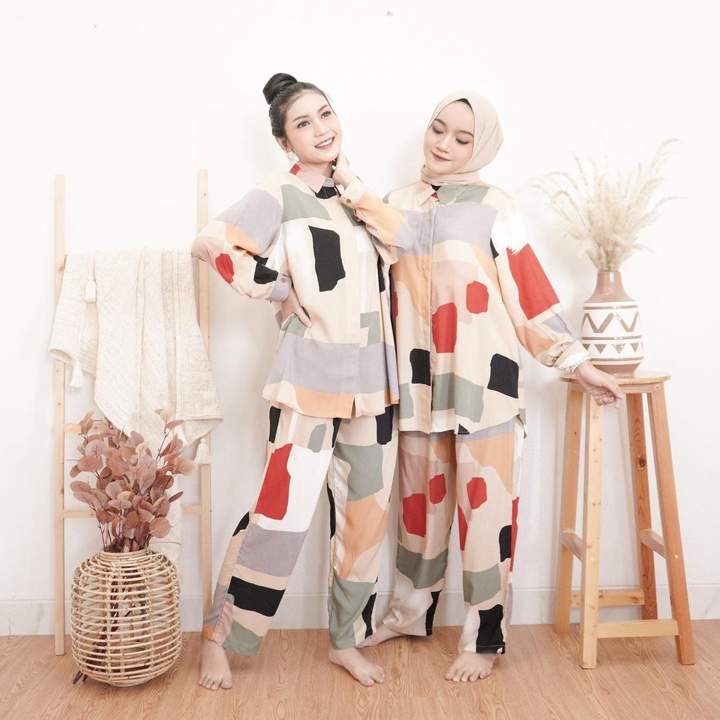 ONE SET JUMBO Pajamas LD 120 Rayon Viscose Sleepwear Daily Set-4