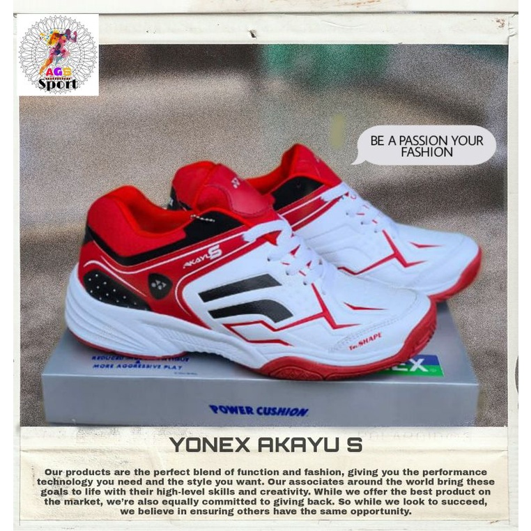 PROMO Sepatu badminton Yonex akayu s merah putih model terbaru | sepatu olahraga terlaris trendy
