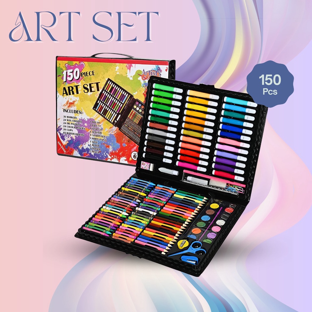 ROMO!! Set Isi 150Pcs Pensil Warna Alat Lukis Gambar Kado Anak