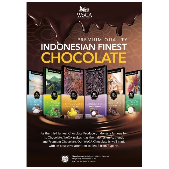 COKELAT- WOCA PREMIUM CHOCOLATE 3 X 90G BARS - COKELAT BATANG RASA ORIGINAL -COKELAT.