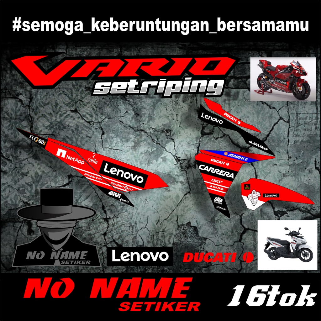 STRIPING VARIO 125 150 racing (16tok) motif moto gp ducati - TAHUN 2015 2014 2015 2016 2017 stiker sticker decal