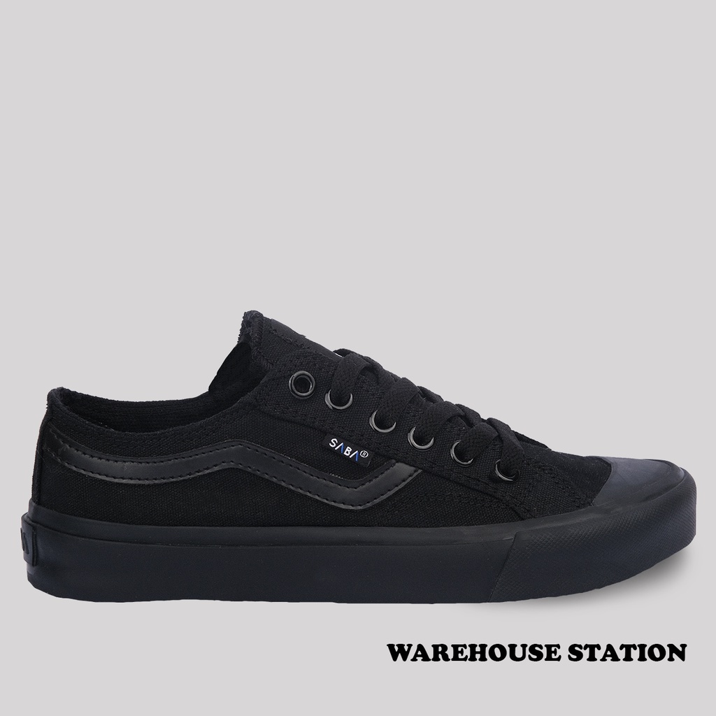 SABA Veloz Low All Black - Sepatu Sneakers Casual Pria Wanita