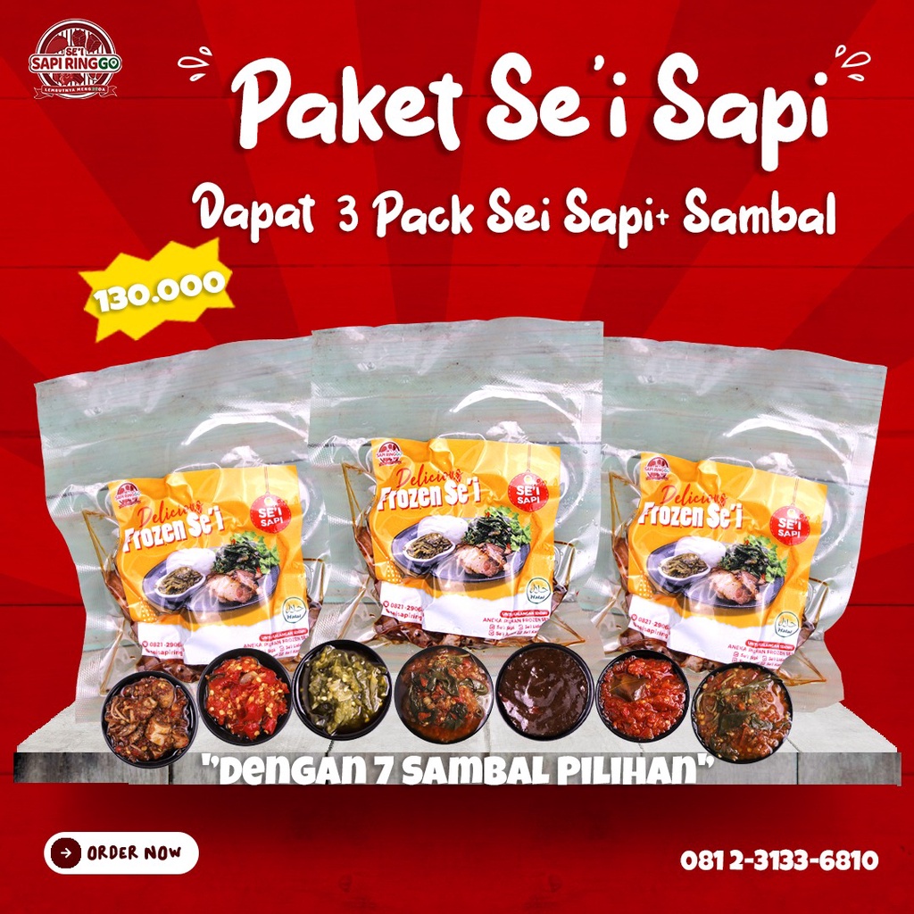 1 Paket Sei Sapi Frozen