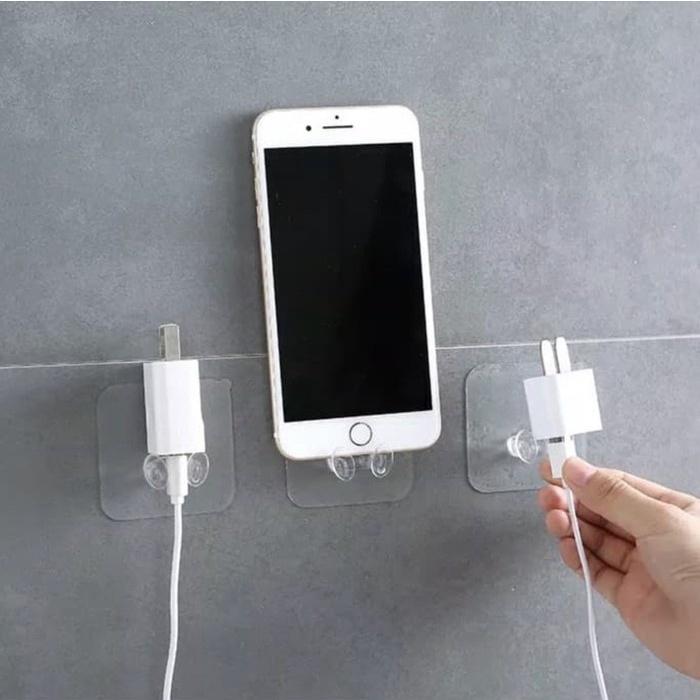 SS - Gantungan tempelan colokan kepala kabel transparan/tempelan hook/gantungan colokan – SCHK