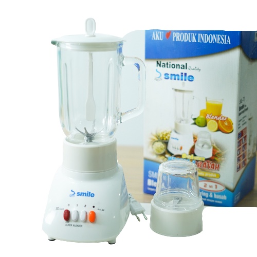 Blender 2in1 bahan kaca - Blender National Smile 2in1 Blender Set Bumbu Daging Jus Es