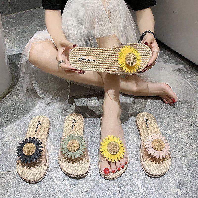 Grosir - S949 Sandal Bunga / Sandal Slop Wanita / Sandal Model Bunga Matahari / Slip Sandal / Sandal Fashion