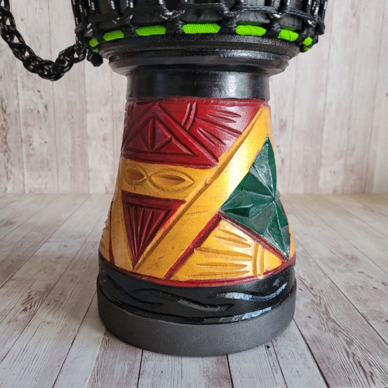 Gendang Kendang Jimbe Djimbe Reggae Spesial Head Mika 8 inch Power Beat Motif Ukir Super