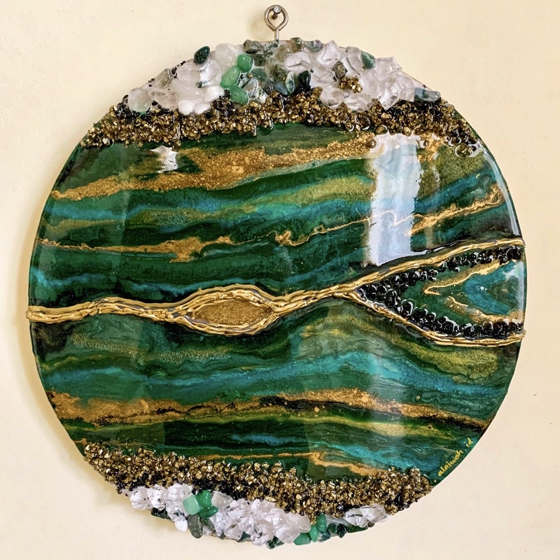 WALL DECOR GEODE RESIN ART BENTUK BULAT