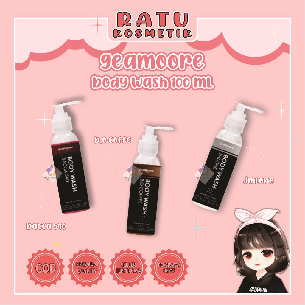 ❤ RATU ❤ Geamoore Body Wash 100ml | Geamore Sabun Mandi | Bacca 540 | B.O Coffe | Jmlone  (✔️BPOM)