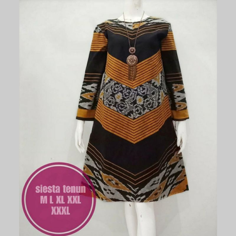 siesta tenun #6 dress tenun etnik jumbo standart