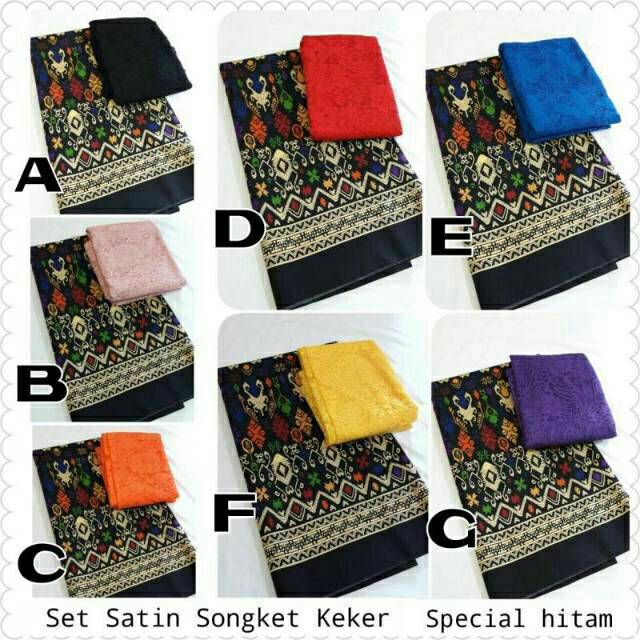 Set satin songket keker