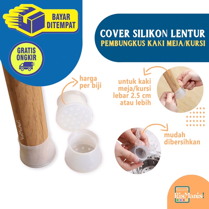 TABLE LEG SILICONE COVER - Sarung Silikon Pembungkus Kaki Meja Kursi Alas Karet Pelindung Lantai