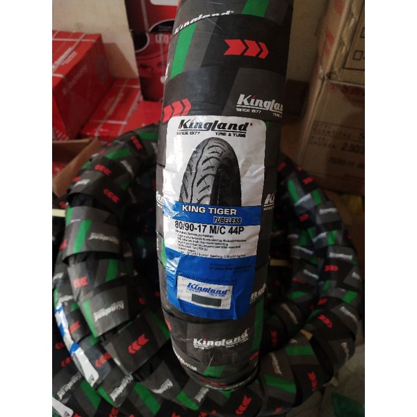 Kingland 80/90-17 Tubeless Ban Luar Motor Tubles Ring 17 Belakang