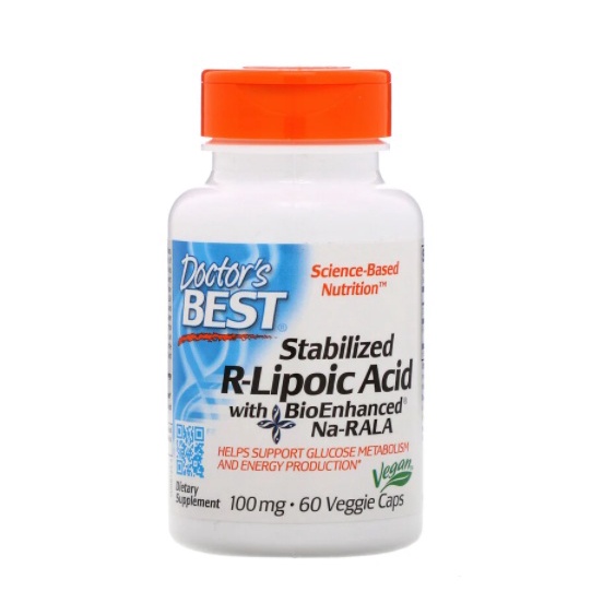 Doctor's Doctors Doctor Best Stabilized R-Lipoic Acid Na-Rala 100 mg